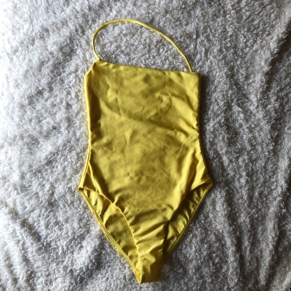 Lovers + Friends gold one piece swimsuit